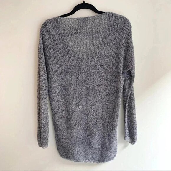 Aritzia Babaton Jarrod Sweater V-neck Long sleeve Grey Knit Heathered XXS - Picture 15 of 16